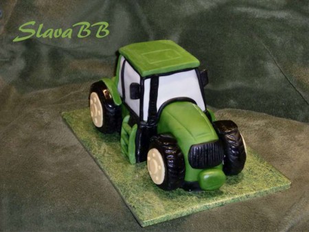 Torta "Traktor" cesto: vanilkové plnka: čokoládová váha: 4kg